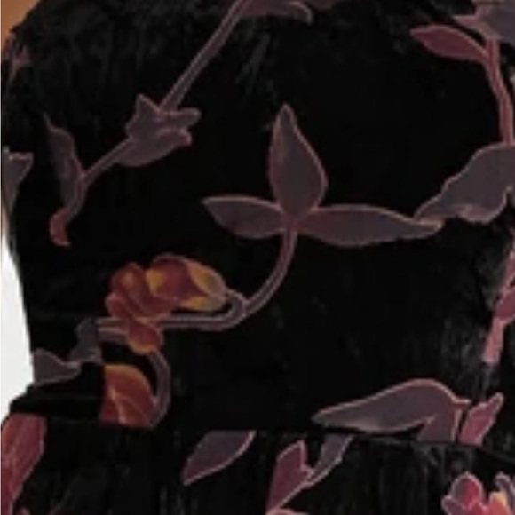 Lulus Exquisite Vibe Black Floral Burnout Velvet Purple Pink Lace-Up Jumpsuit M - Picture 11 of 11